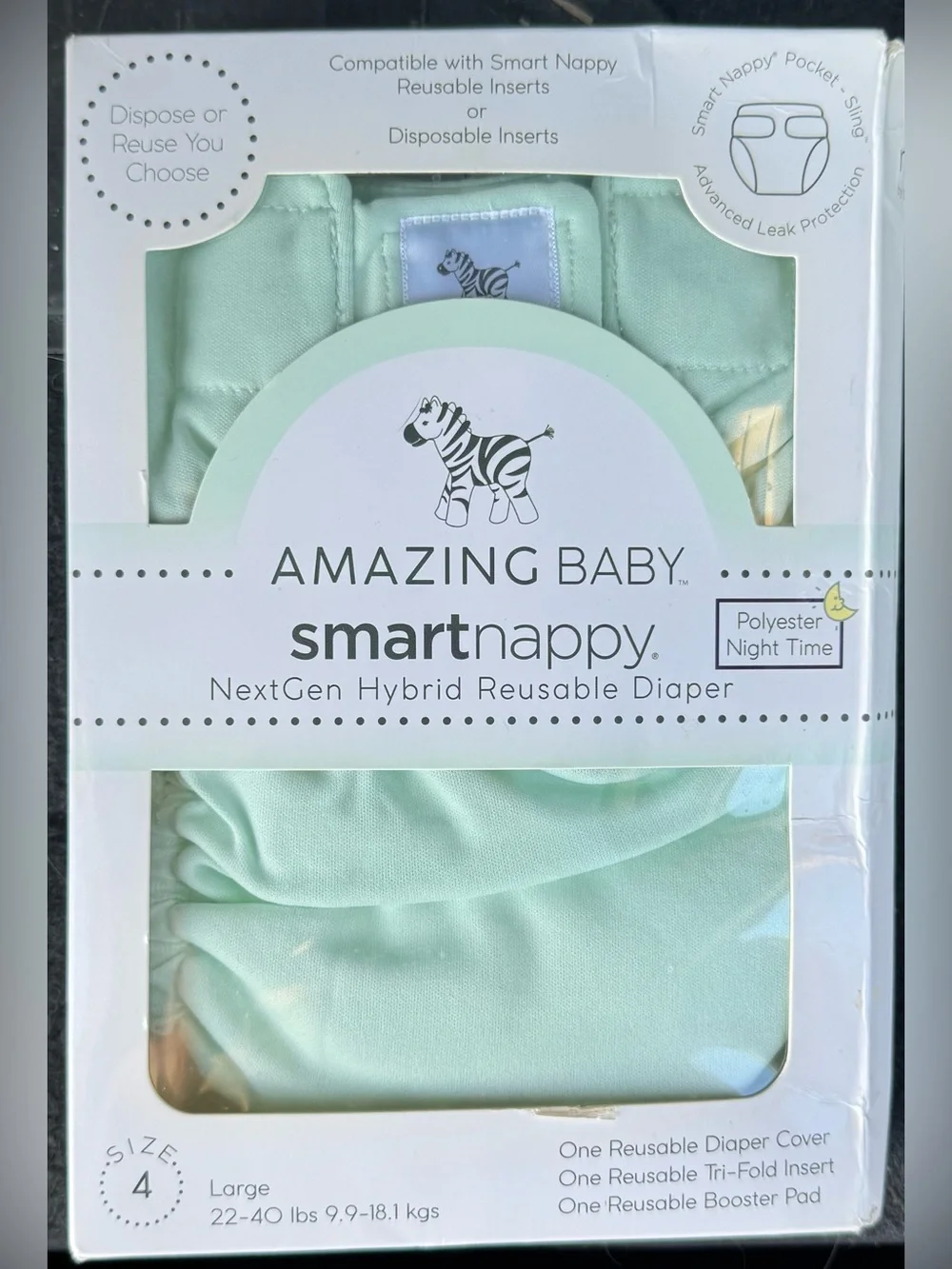 Amazing Baby Unopened Smartnappy Reusable Diaper Cover - Mint